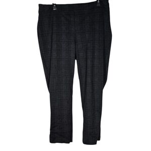 Carolina Belle 14W Gray Plaid Pull-On Trousers Pants Slacks